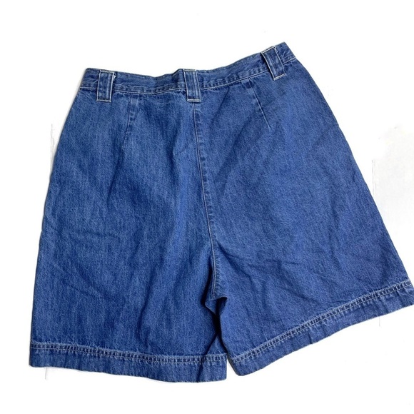 Vintage Bill Blass Pleated Grandpa Granola Girl Denim Bermuda Jorts Shorts - Picture 2 of 5